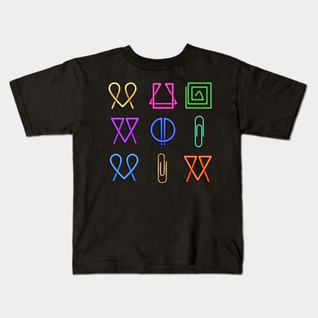 Shapes With Paper Clip Kids T-Shirt by holidaystore